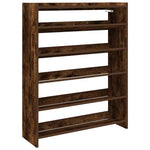 Shoe Rack Smoked Oak 80x25x100 cm Engineered Wood - Bargainia.com - 