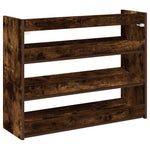 Shoe Rack Smoked Oak 80x25x62 cm Engineered Wood - Bargainia.com - 