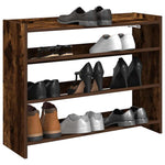 Shoe Rack Smoked Oak 80x25x62 cm Engineered Wood - Bargainia.com - 