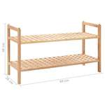 Shoe Rack Solid Walnut Wood 69x26x40 cm - Bargainia.com - 