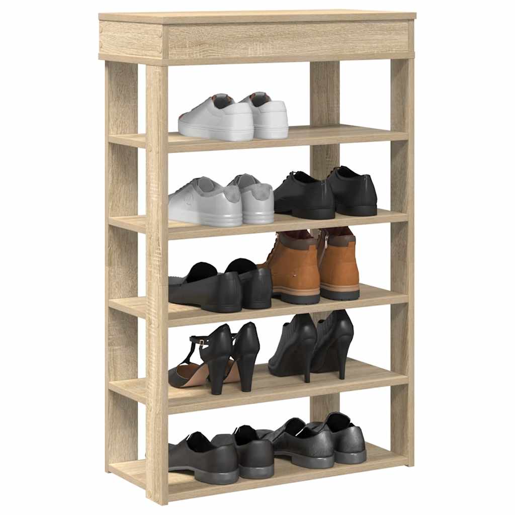 Shoe Rack Sonoma Oak 60x30x98 cm Engineered Wood - Bargainia.com - 