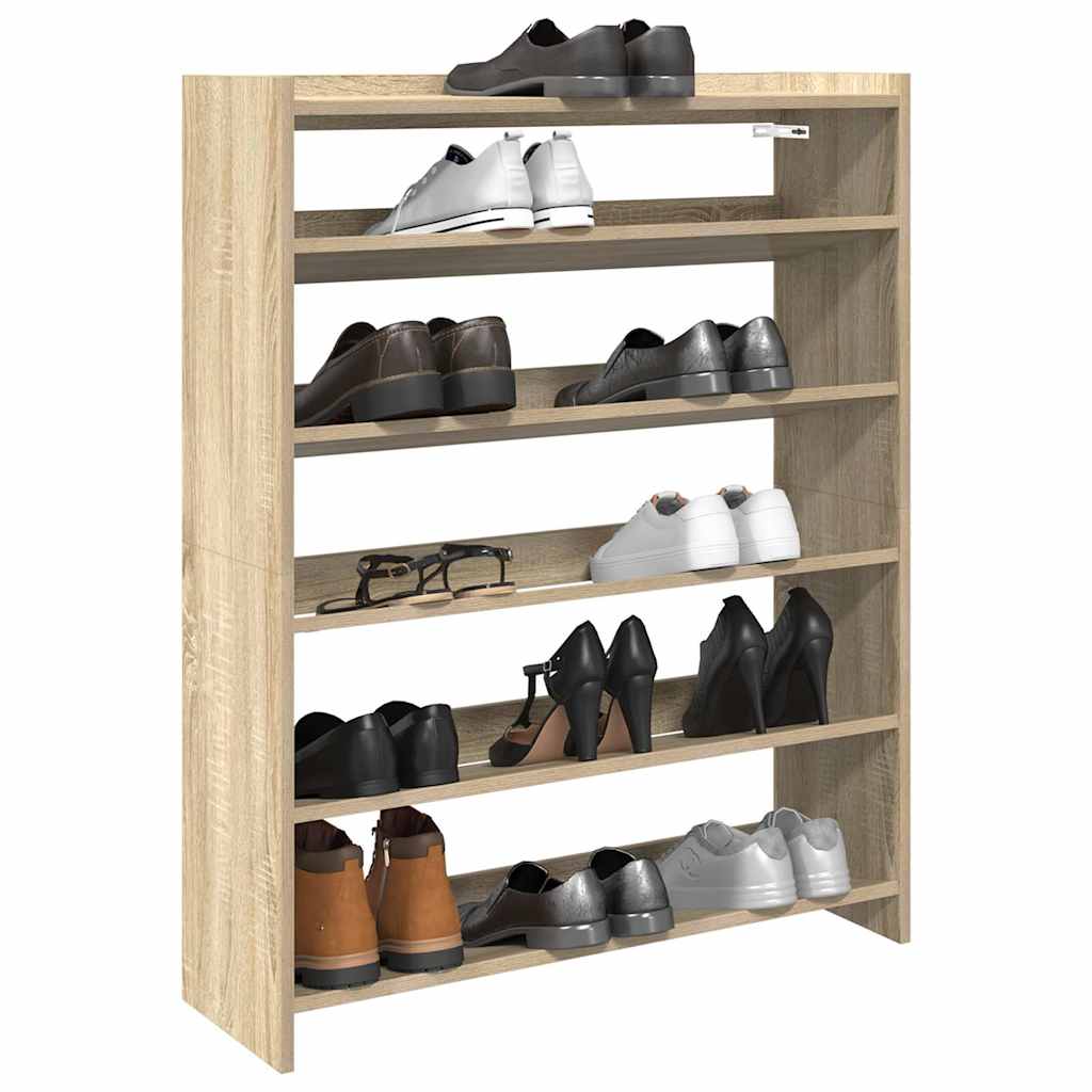 Shoe Rack Sonoma Oak 80x25x100 cm Engineered Wood - Bargainia.com - 