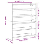 Shoe Rack Sonoma Oak 80x25x100 cm Engineered Wood - Bargainia.com - 