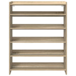 Shoe Rack Sonoma Oak 80x25x100 cm Engineered Wood - Bargainia.com - 