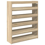 Shoe Rack Sonoma Oak 80x25x100 cm Engineered Wood - Bargainia.com - 