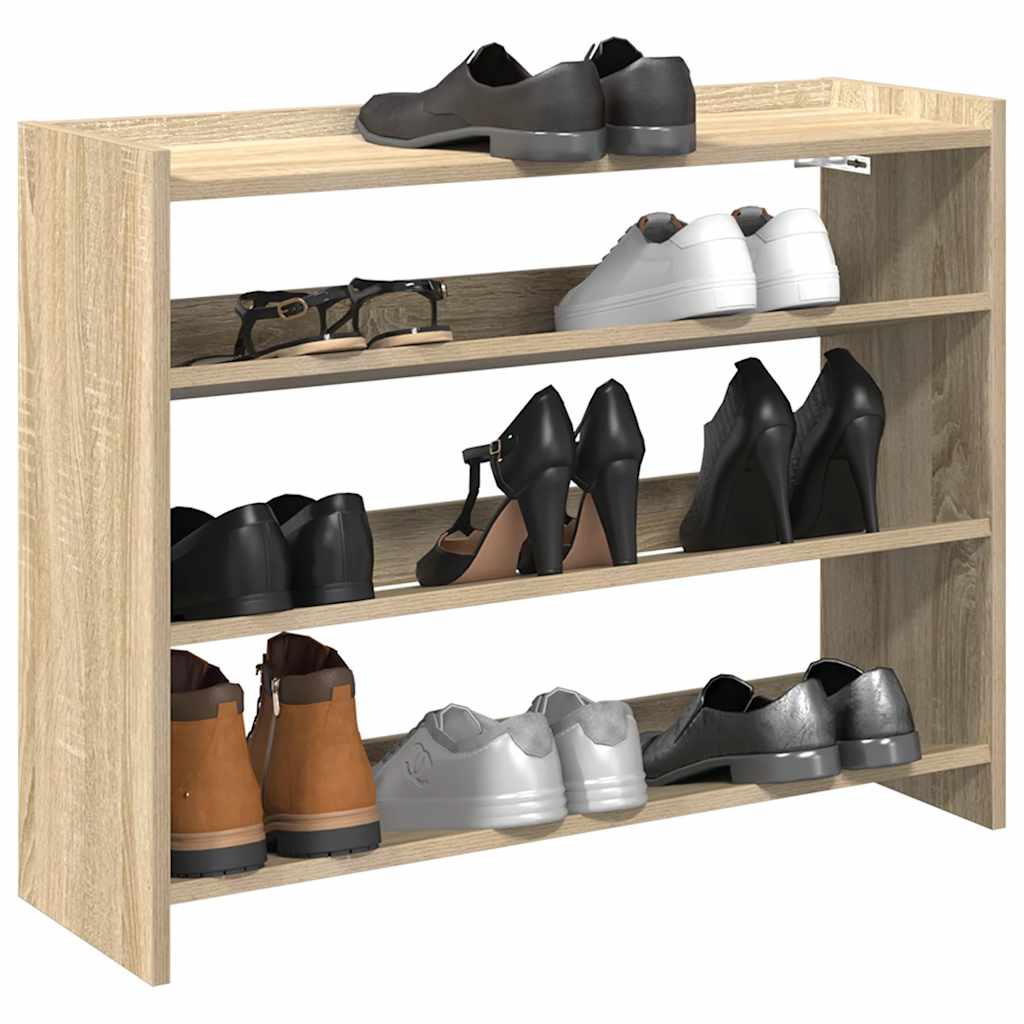 Shoe Rack Sonoma Oak 80x25x62 cm Engineered Wood - Bargainia.com - 