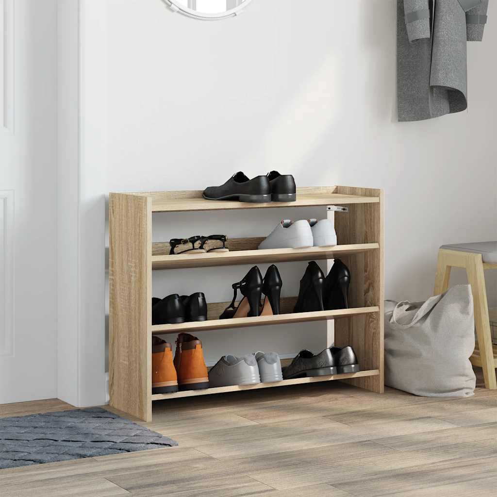 Shoe Rack Sonoma Oak 80x25x62 cm Engineered Wood - Bargainia.com - 