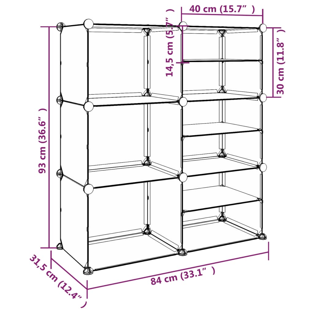 Shoe Rack Transparent 84x31.5x93 cm PP - Bargainia.com - 