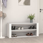 Shoe Rack White 100x35x45 cm Engineered Wood - Bargainia.com - 