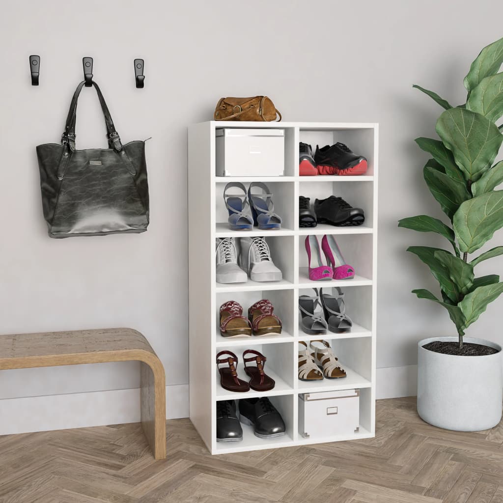 Shoe Rack White 54x34x100.5 cm Engineered Wood - Bargainia.com - 8719883730776 - 800396