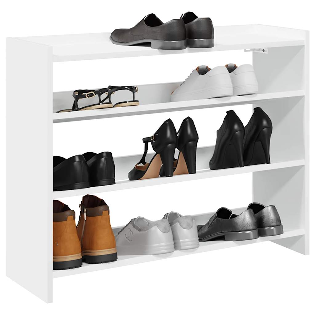 Shoe Rack White 80x25x62 cm Engineered Wood - Bargainia.com - 