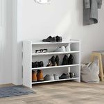 Shoe Rack White 80x25x62 cm Engineered Wood - Bargainia.com - 