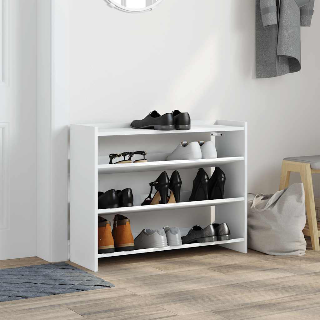 Shoe Rack White 80x25x62 cm Engineered Wood - Bargainia.com - 
