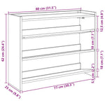Shoe Rack White 80x25x62 cm Engineered Wood - Bargainia.com - 