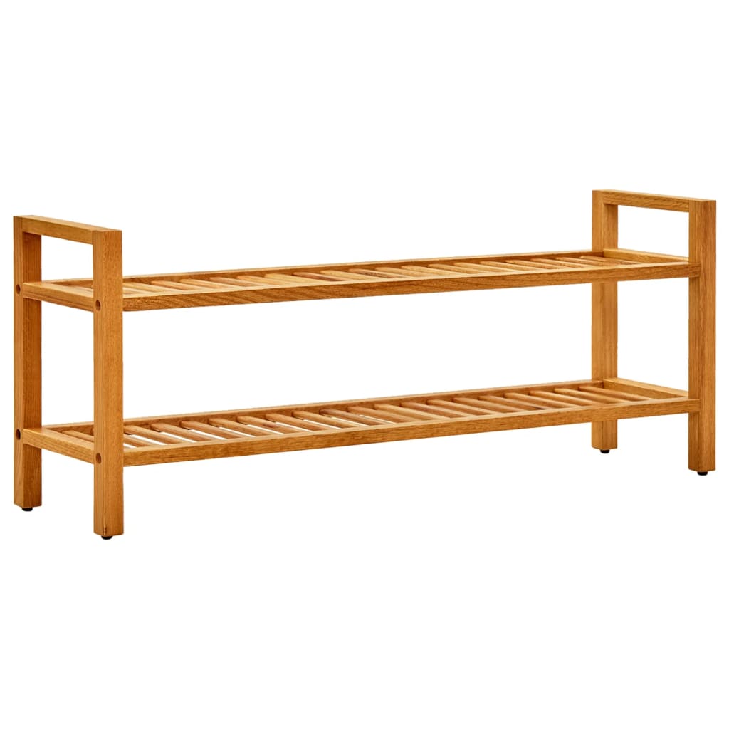 Shoe Rack with 2 Shelves 100x27x40 cm Solid Oak Wood - Bargainia.com - 