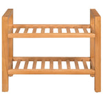 Shoe Rack with 2 Shelves 50x27x40 cm Solid Oak Wood - Bargainia.com - 