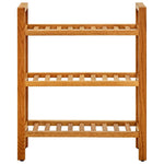 Shoe Rack with 3 Shelves 50x27x60 cm Solid Oak Wood - Bargainia.com - 