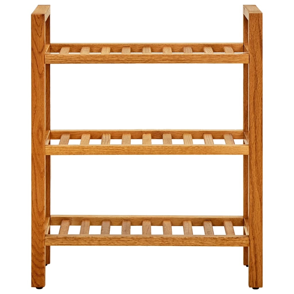 Shoe Rack with 3 Shelves 50x27x60 cm Solid Oak Wood - Bargainia.com - 