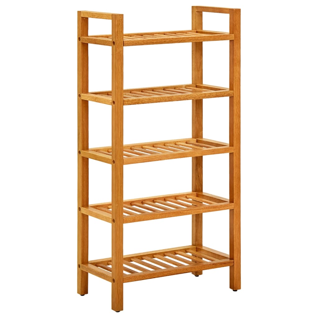 Shoe Rack with 5 Shelves 50x27x100 cm Solid Oak Wood - Bargainia.com - 