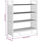 Shoe Rack with Drawer 70x27x81 cm Solid Wood Walnut - Bargainia.com - 