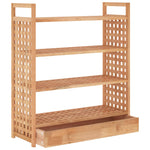 Shoe Rack with Drawer 70x27x81 cm Solid Wood Walnut - Bargainia.com - 