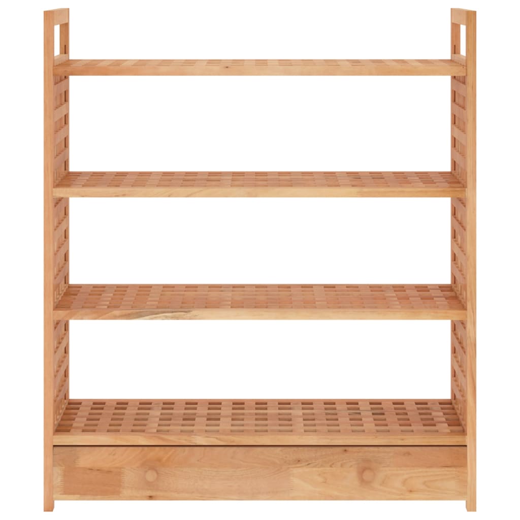 Shoe Rack with Drawer 70x27x81 cm Solid Wood Walnut - Bargainia.com - 