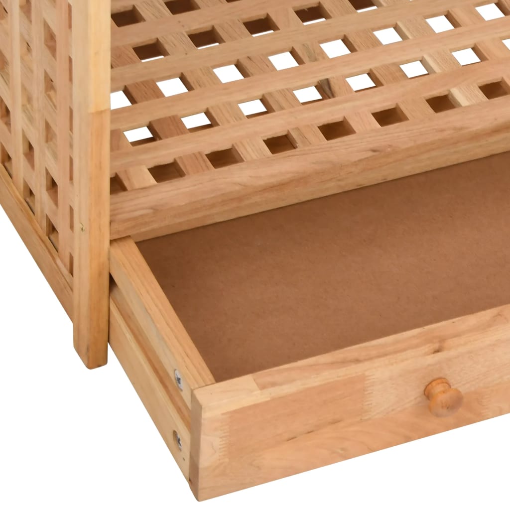 Shoe Rack with Drawer 70x27x81 cm Solid Wood Walnut - Bargainia.com - 