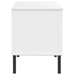 Shoe Rack with Metal Legs White 106x35x45 cm Solid Wood OSLO - Bargainia.com - 