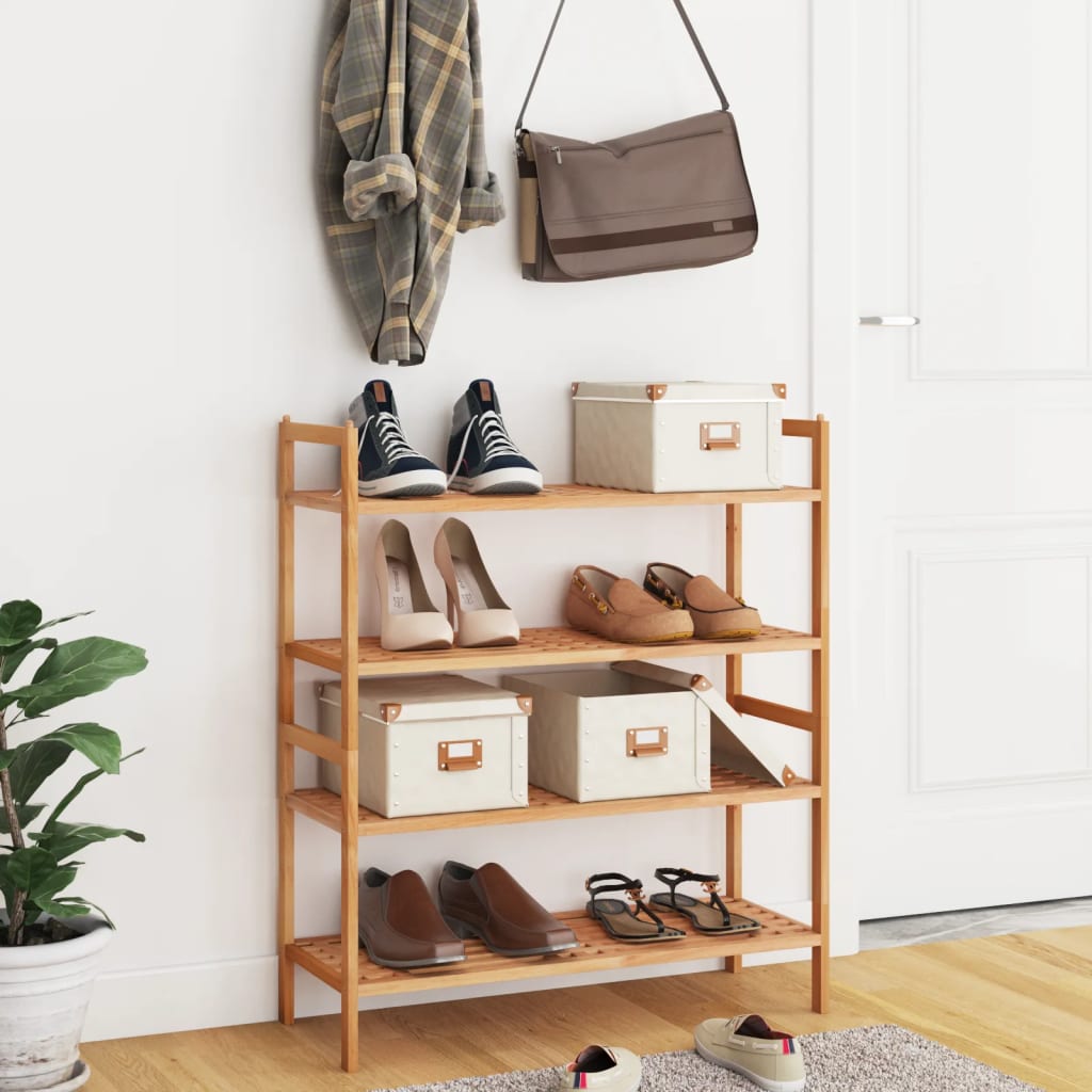Shoe Racks 2 pcs 69x27x41 cm Solid Wood Walnut - Bargainia.com - 