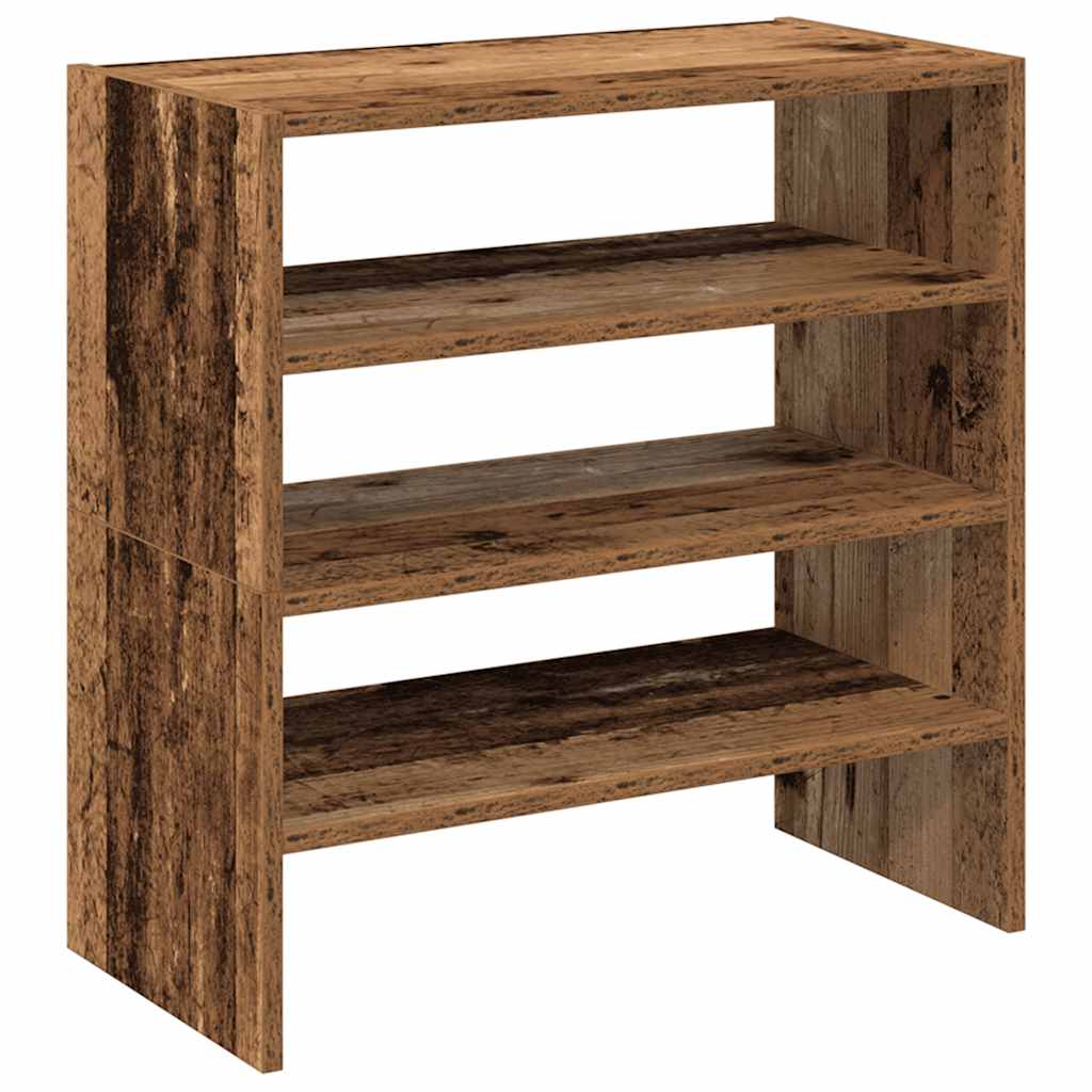 Shoe Racks 2 pcs Stackable Old Wood 60x30x30.5 cm - Bargainia.com - 