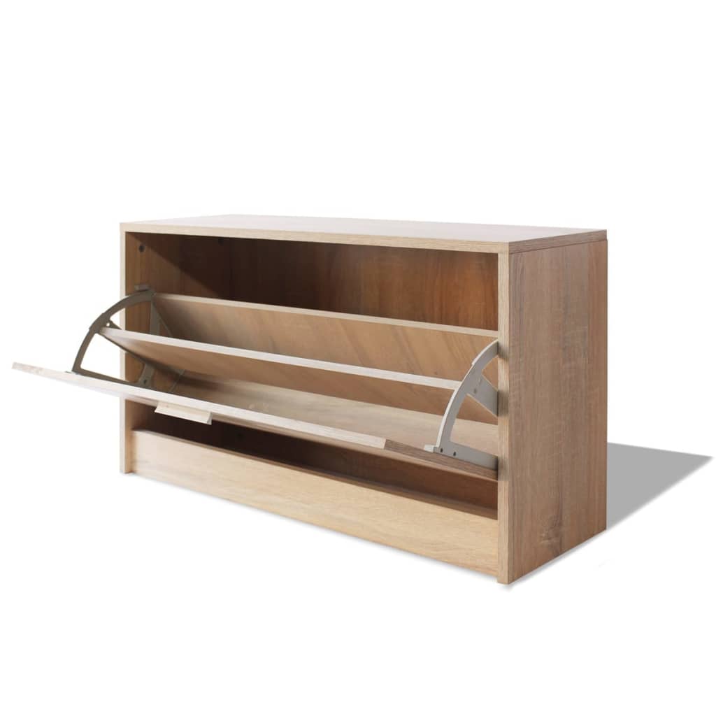 Shoe Storage Bench Oak 80x24x45 cm - Bargainia.com - 