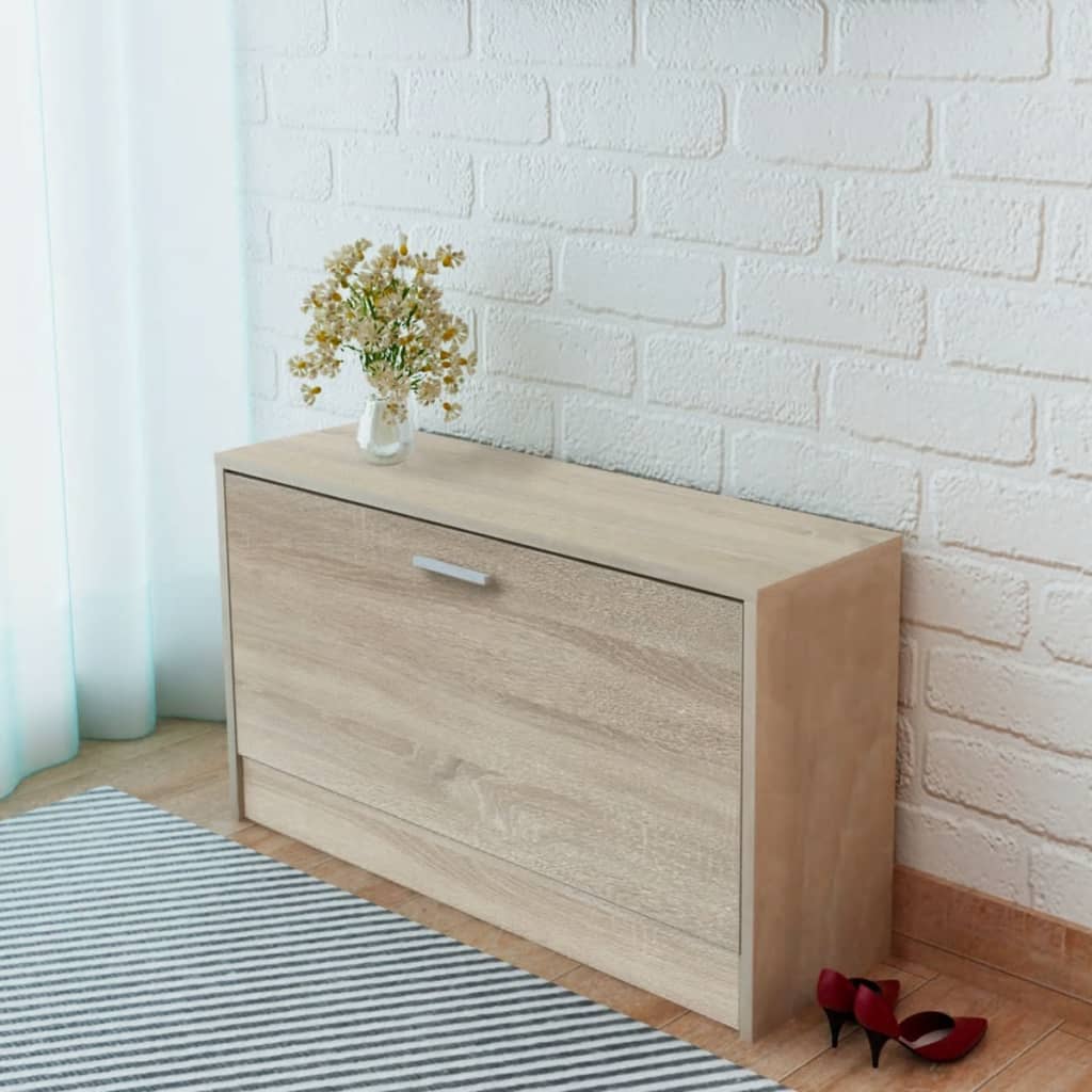 Shoe Storage Bench Oak 80x24x45 cm - Bargainia.com - 