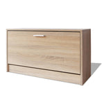 Shoe Storage Bench Oak 80x24x45 cm - Bargainia.com - 