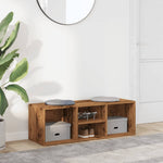 Shoe Storage Bench Old Wood 105x35x35 cm Engineered Wood - Bargainia.com - 