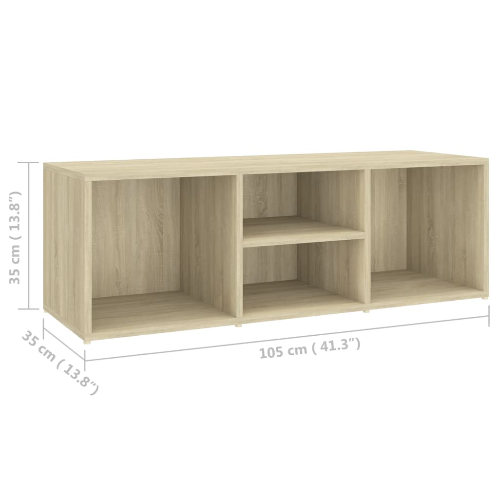 Shoe Storage Bench Sonoma Oak 105x35x35 cm Engineered Wood - Bargainia.com - 