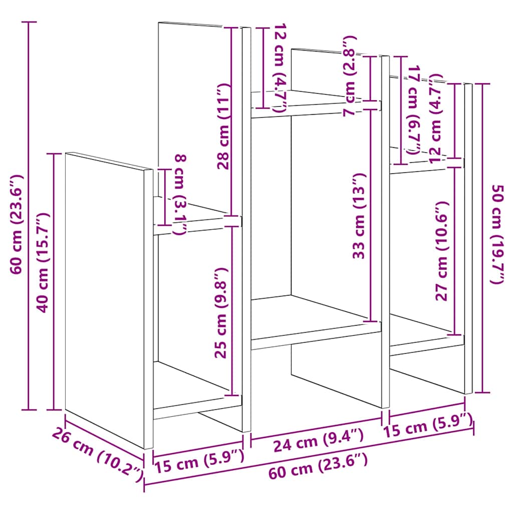 Side Cabinet Artisan oak 60 x 26 x 60 cm Engineered wood - Bargainia.com - 