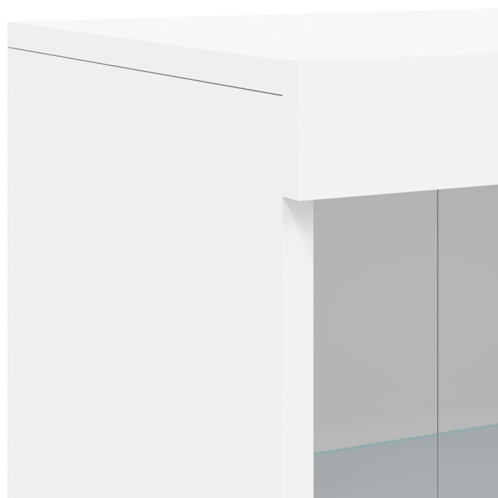 Side Cabinet with LED Lights White Engineered Wood - Bargainia.com - 8721012252073 - 836623
