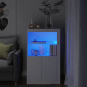 Side Cabinet with LED Lights White Engineered Wood - Bargainia.com - 8721012252073 - 836623