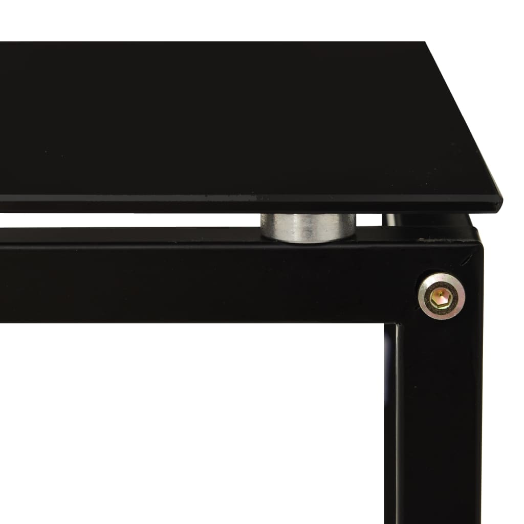 Side Table Black 40x40x60 cm Tempered Glass - Bargainia.com - 8720286057124 - 322784