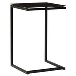 Side Table Black 40x40x60 cm Tempered Glass - Bargainia.com - 