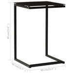 Side Table Black 40x40x60 cm Tempered Glass - Bargainia.com - 