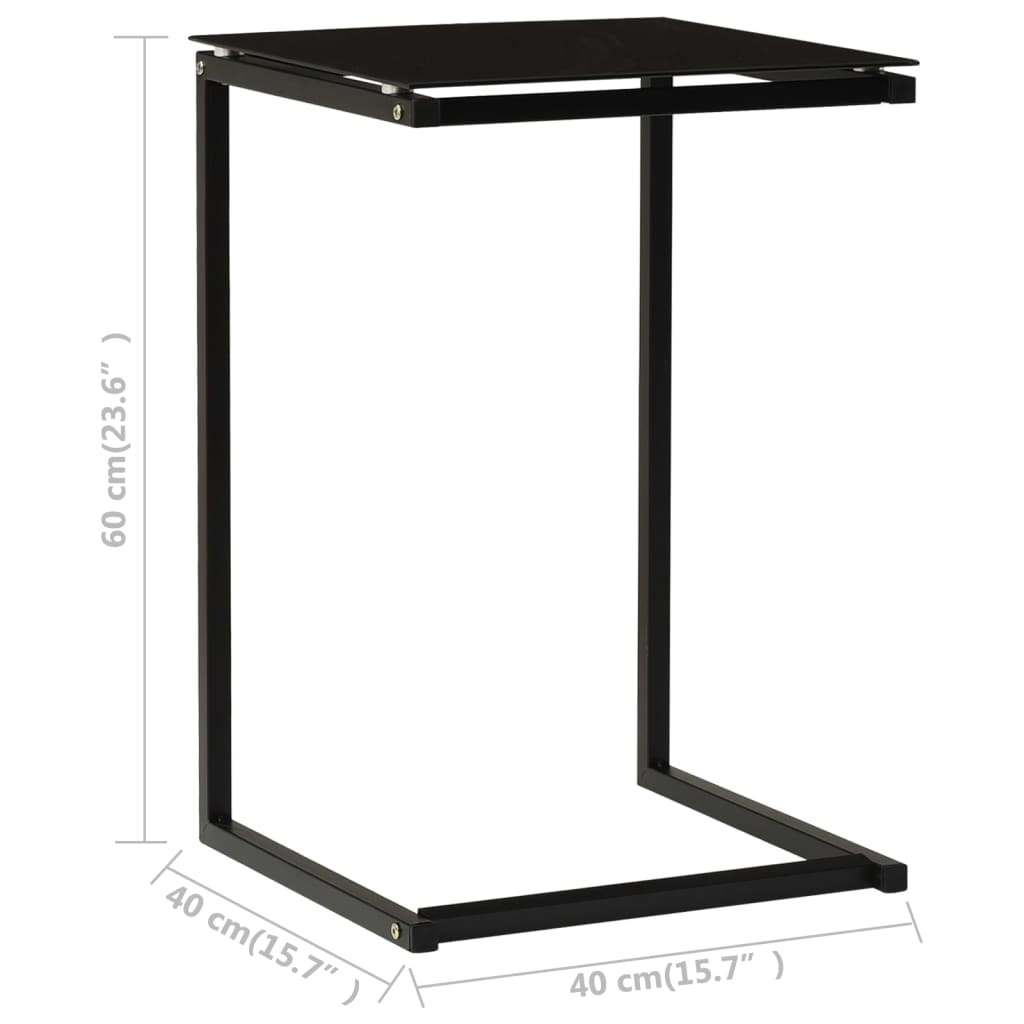 Side Table Black 40x40x60 cm Tempered Glass - Bargainia.com - 8720286057124 - 322784