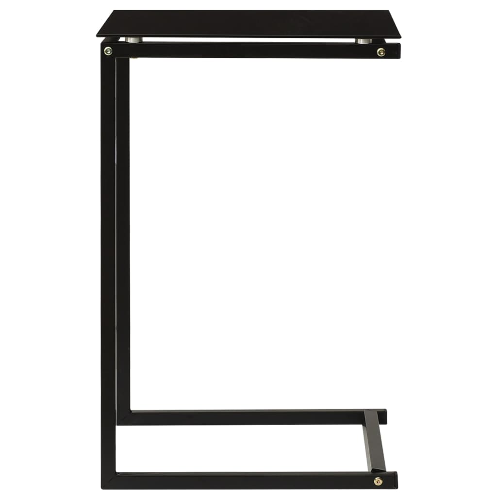 Side Table Black 40x40x60 cm Tempered Glass - Bargainia.com - 