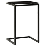 Side Table Black 40x40x60 cm Tempered Glass - Bargainia.com - 
