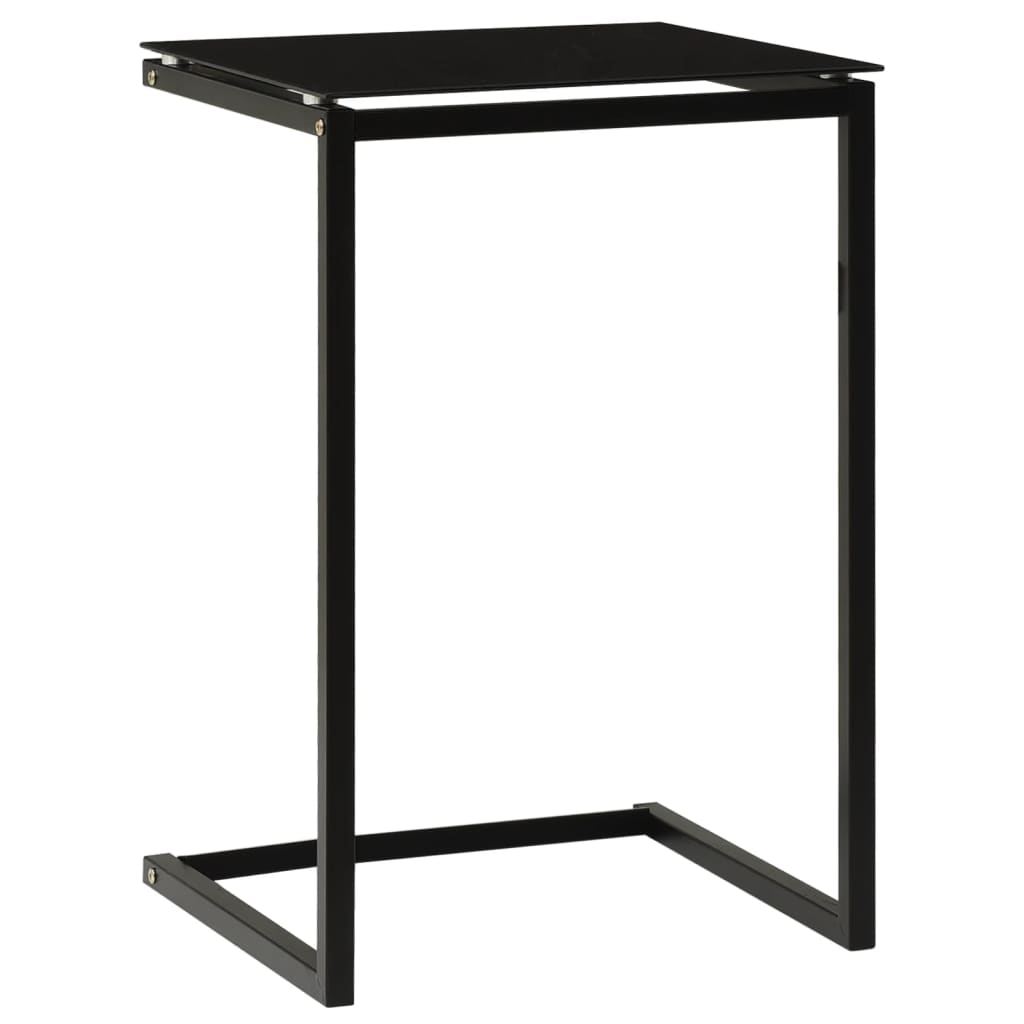 Side Table Black 40x40x60 cm Tempered Glass - Bargainia.com - 