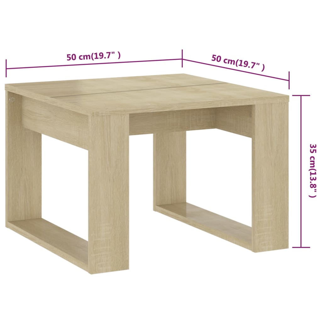 Side Table Sonoma Oak 50x50x35 cm Engineered Wood - Bargainia.com - 8720286611623 - 808624