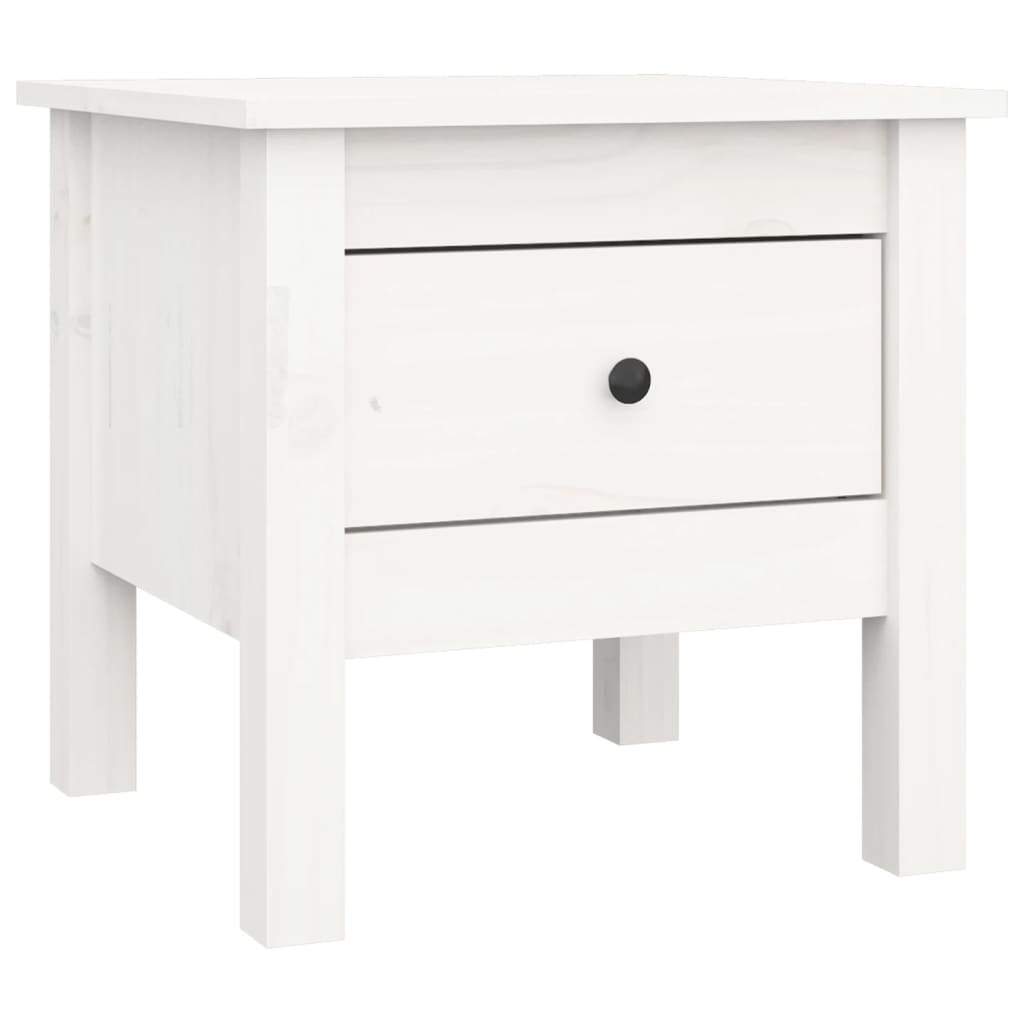 Side Table White 40x40x39 cm Solid Wood Pine - Bargainia.com - 8720286922774 - 813786
