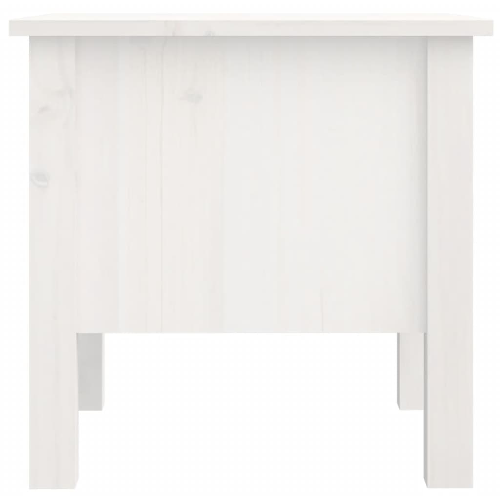 Side Table White 40x40x39 cm Solid Wood Pine - Bargainia.com - 
