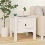 Side Table White 40x40x39 cm Solid Wood Pine - Bargainia.com - 