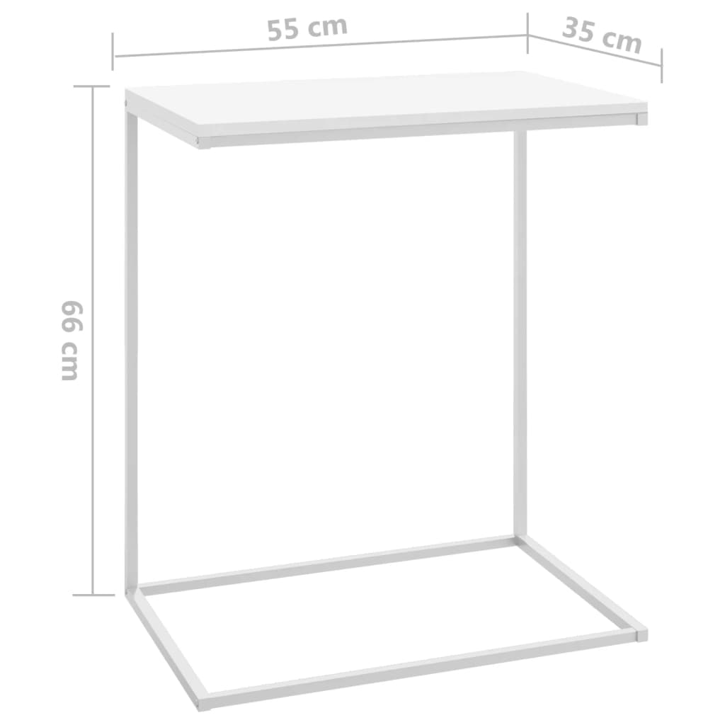 Side Table White 55x35x66 cm Engineered Wood - Bargainia.com - 8720286504338 - 336134